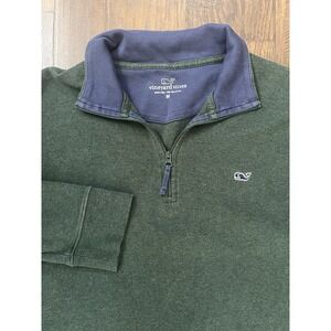 Vineyard Vines Jersey 1/4 Zip Pullover Mens Medium Green‎ Long Sleeve Preppy